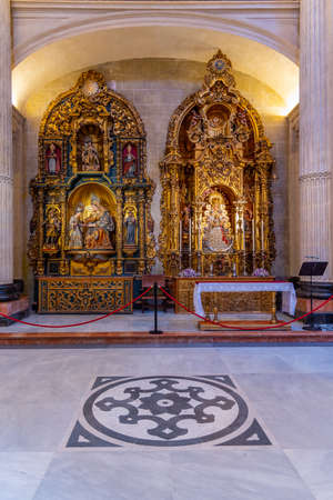 SEVILLA, SPAIN, JUNE 25, 2019: Interior of the el divino salvador church in Sevilla, Spainのeditorial素材