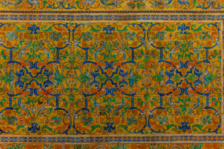 SEVILLA, SPAIN, JUNE 25, 2019: Ornaments at real alcazar de Sevilla in Spainのeditorial素材