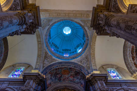 SEVILLA, SPAIN, JUNE 25, 2019: Interior of the el divino salvador church in Sevilla, Spainのeditorial素材