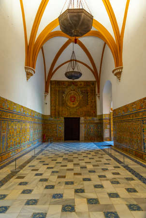 SEVILLA, SPAIN, JUNE 25, 2019: Sala de las Bovedas at real alcazar de Sevilla in Spain