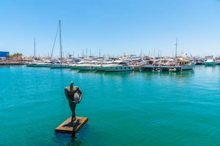 The Return of Icarus with his wing surf statue in Alicante, Spainのeditorial素材