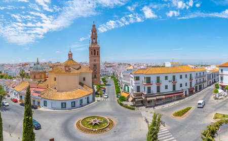 CARMONA, SPAIN, JUNE 24, 2019: Church of San Pedro in Spanish town Carmonaのeditorial素材