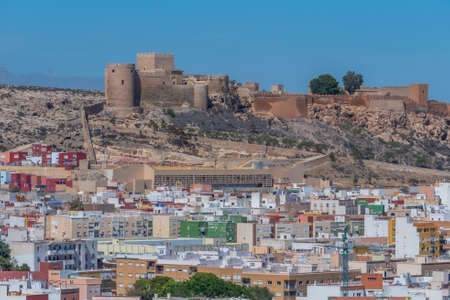 Alcazaba in Almeria overlooking the town, Spainのeditorial素材