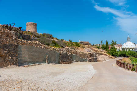 Roman ruins at cerro del molinete archeological park in Cartagena, Spain