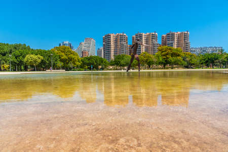 Pond at Jardins del Turia in Valencia, Spain