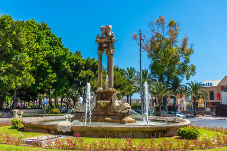 Fuente de los Peces fountain in Spanish town Almeriaのeditorial素材