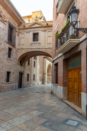 Arch over Barchilla street in Valencia, Spainのeditorial素材