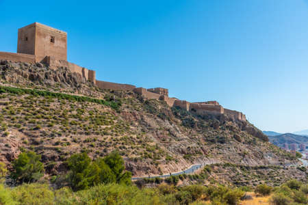 Castle in lorca overlooking the town, Spainのeditorial素材