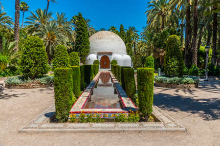 White rotunda inside of El Palmeral municipal park in Elche, Spainのeditorial素材