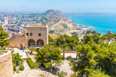 Rampart of castle of Santa Barbara in Alicante, Spainのeditorial素材