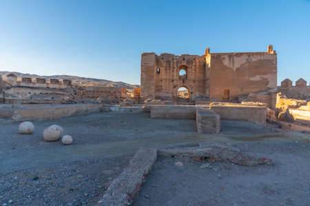 Sunset view of a courtyard of Alcazaba in Almeria, Spainのeditorial素材