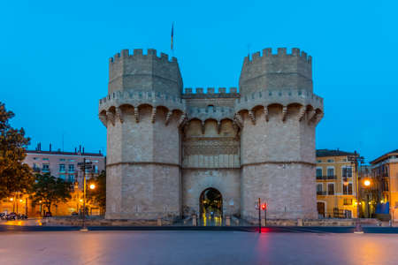 Sunrise view of Torres des Sarranos in Valencia, Spainのeditorial素材