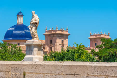 royal monastery of holy trinity in Valencia behind puente de la trinidad, Spainのeditorial素材
