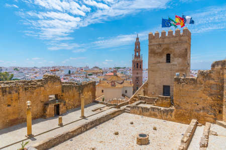 Alcazar fortress and church of San Pedro in Spanish town Carmonaのeditorial素材