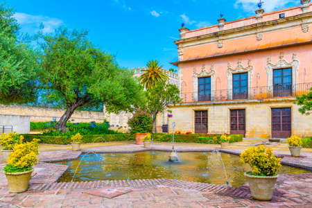 Garden in front of Villavicencio palace at Jerez de la Frontera in Spainのeditorial素材