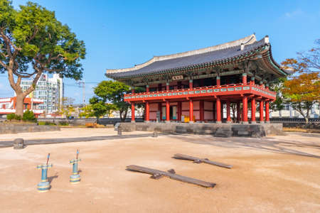 Gwandeokjeong historical complex in center of Jeju city, Republic of Koreaのeditorial素材