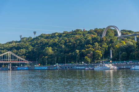 Cityscape of Kiev viewed from a tourist boat, Ukraineのeditorial素材