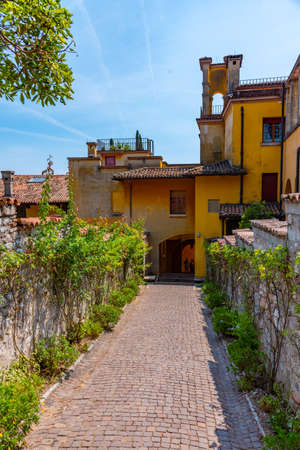 GARDONE RIVIERA, ITALY, JULY 23, 2019: Vittoriale degli italiani palace at Gardone Riviera in Italyのeditorial素材