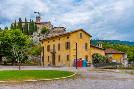View of the Brescia castle in Italyのeditorial素材