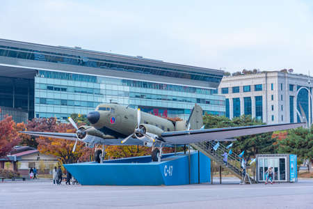 C-47 Airplane at the center of Yeouido island in Seoul, Republic of Koreaのeditorial素材