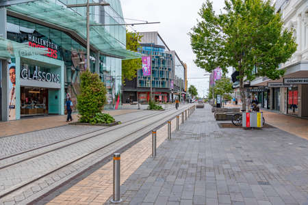 CHRISTCHURCH, NEW ZEALAND, JANUARY 21, 2020: View of a street in center of Christchurch, New Zealandのeditorial素材