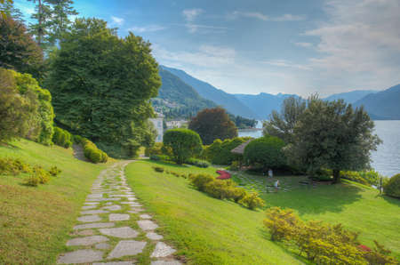 Botanical garden at Villa Melzi at Bellagio, Italyのeditorial素材