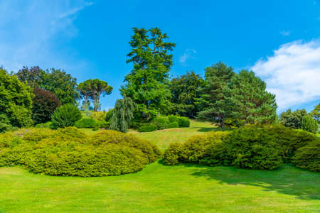 Botanical garden at Villa Melzi at Bellagio, Italyのeditorial素材