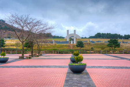 memorial to victims of Jeju uprising at April 3 Peace park at Republic of Koreaのeditorial素材