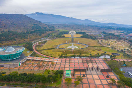 Aerial view of Jeju April 3 Peace park at Republic of Koreaのeditorial素材