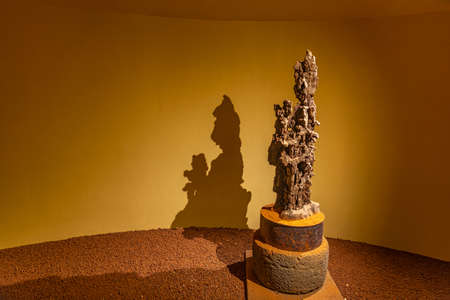 Lava formation resembling mother with a child at Jeju stone park, Republic of Koreaのeditorial素材