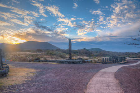 Dol hareubang statues at Jeju stone park, Republic of Koreaのeditorial素材