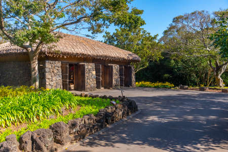 Traditional houses of Jeju Folk village in Republic of Koreaのeditorial素材