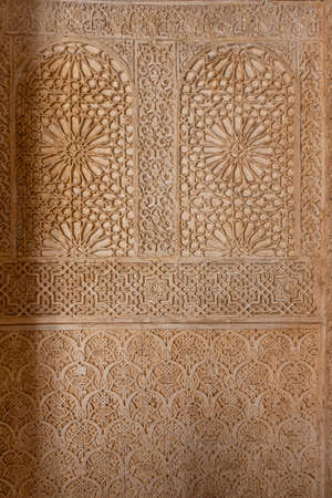 Ornaments inside of Alhambra palace in Granada, Spainのeditorial素材
