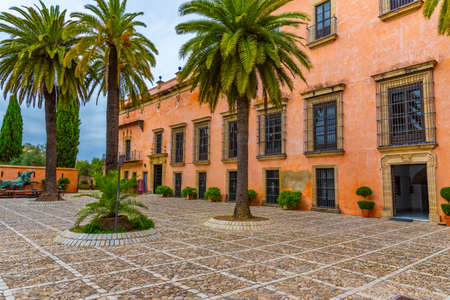 Courtyard of Alcazar castle at Jerez de la Frontera in Spainのeditorial素材