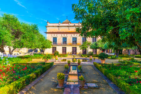 Garden in front of Villavicencio palace at Jerez de la Frontera in Spainのeditorial素材
