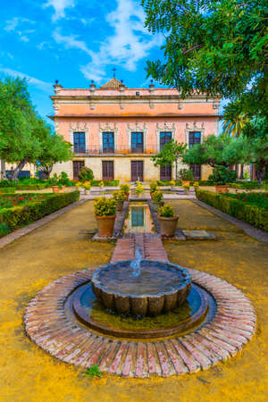 Garden in front of Villavicencio palace at Jerez de la Frontera in Spainのeditorial素材