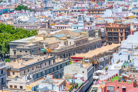 Aerial view of town hall in Sevilla, Spainのeditorial素材