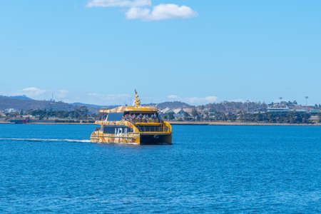 HOBART, AUSTRALIA, FEBRUARY 22, 2020: Ferry bringing tourists to MONA gallery in Hobart, Australiaのeditorial素材
