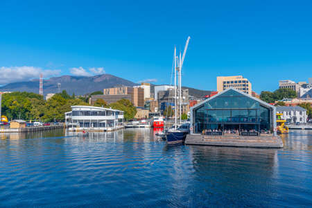 HOBART, AUSTRALIA, FEBRUARY 22, 2020: Elizabeth Street Pier in Hobart, Australiaのeditorial素材