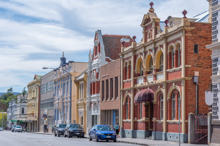 LAUNCESTON, AUSTRALIA, FEBRUARY 29, 2020: People are passing through the city center of Launceston, Australiaのeditorial素材
