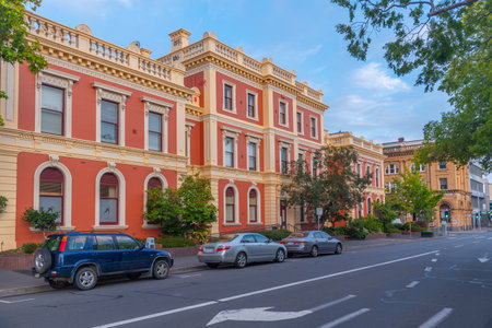 Historical houses in center of Launceston, Australiaのeditorial素材