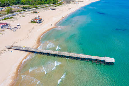 South beach at Primorsko in Bulgariaの写真素材