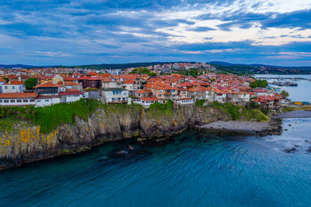Seaside view of the Bulgarian town Sozopolの写真素材