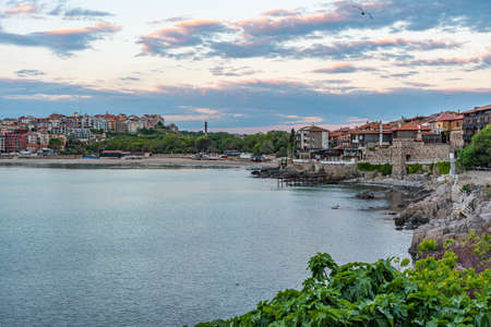 Seaside view of the Bulgarian town Sozopolの写真素材