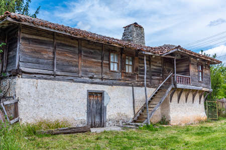 Traditional houses in Brashlyan village in Bulgariaの写真素材