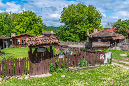 Traditional houses in Brashlyan village in Bulgariaの写真素材