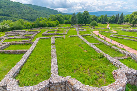 Ruins of Krakra fortress in Bulgarian town Pernikの写真素材