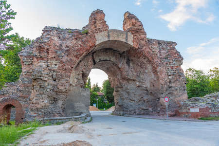 Ancient fortification of former roman town Diocletianopolis currently known as Hisarya, Bulgariaの写真素材