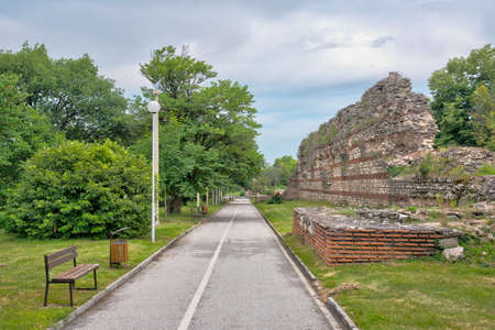 Ancient fortification of former roman town Diocletianopolis currently known as Hisarya, Bulgariaの写真素材
