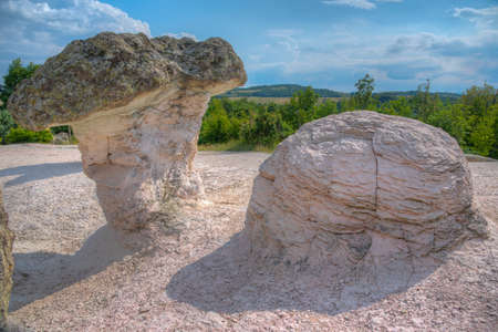 Stone mushrooms in Eastern Rhodopes mountains in Bulgariaの写真素材